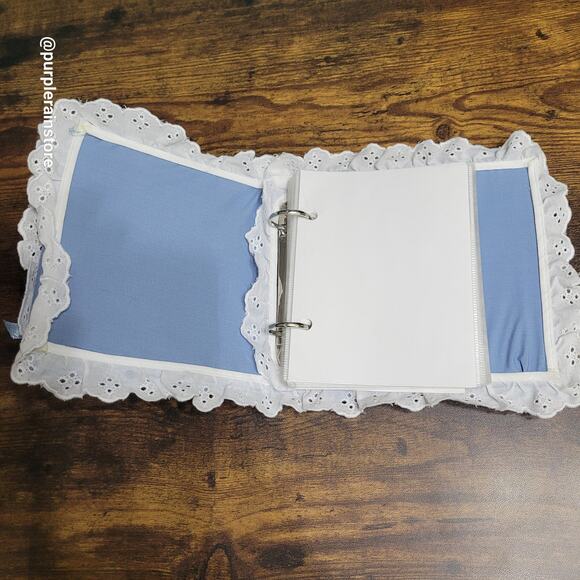 Handmade Teddy Bear Floral Eyelet Ribbon Photo Album Baby Photo Storage - Picture 3 of 7